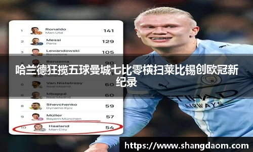 哈兰德狂揽五球曼城七比零横扫莱比锡创欧冠新纪录